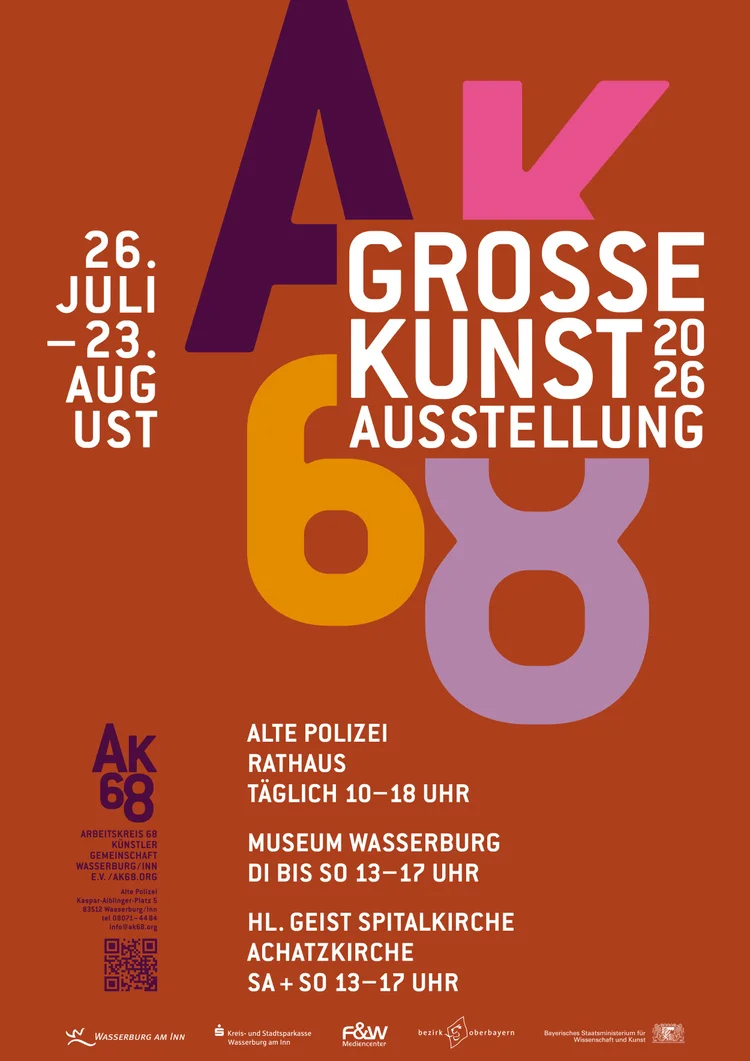 Plakat für die Große Kunstausstellung 2026 des Arbeitskreis 68.