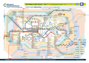 MVV-Netz in den Zonen M bis 11