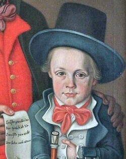 J.G. Deiser: J. Freidhofer mit Sohn Johann Nepomuk, 1796 (Detail) © Museum Wasserburg