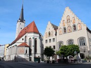 Rathausfassade am Marienplatz mit den beiden Stufengiebeln