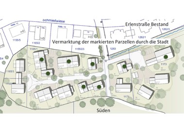 Plan des neuen Baugebiets