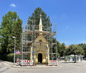 Max-Emanuel-Kapelle im Baugerüst © Museum Wasserburg.