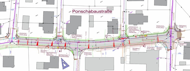 Planung Umbau Ponschabaustrasse