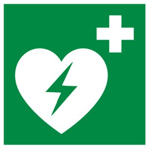 Hinweisschild auf einen AED