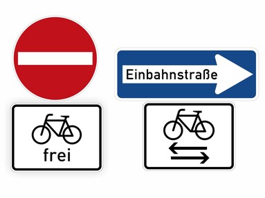 Beschilderung Einbahnstraße