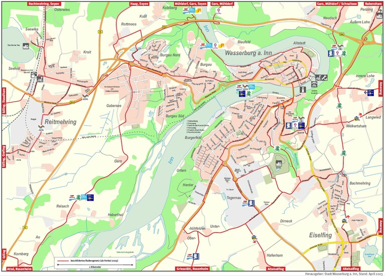 Künftig beschildertes Radwegenetz Wasserburg